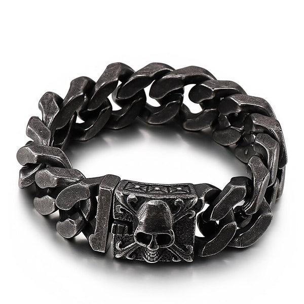 Dark Vintage Skull Chain Bracelet