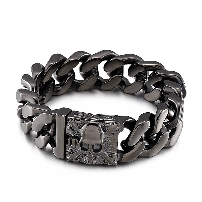 Dark Vintage Skull Chain Bracelet